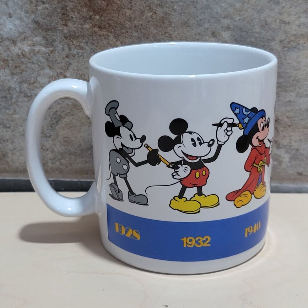 Vintage Mickey Mouse Coffee Mug Applause Mickey Mouse Through The Ages 1928-1990